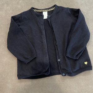 Black Cardigan with Gold Heart